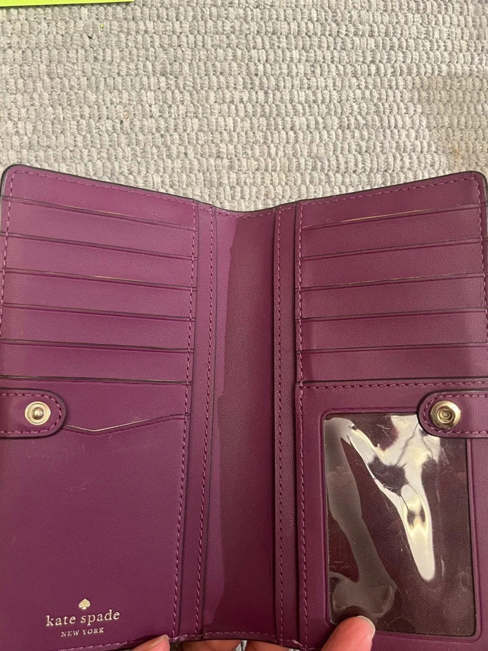 Authentic Kate Spade Burgundy Genuine Leather wallet matching Leather Coin Pouch